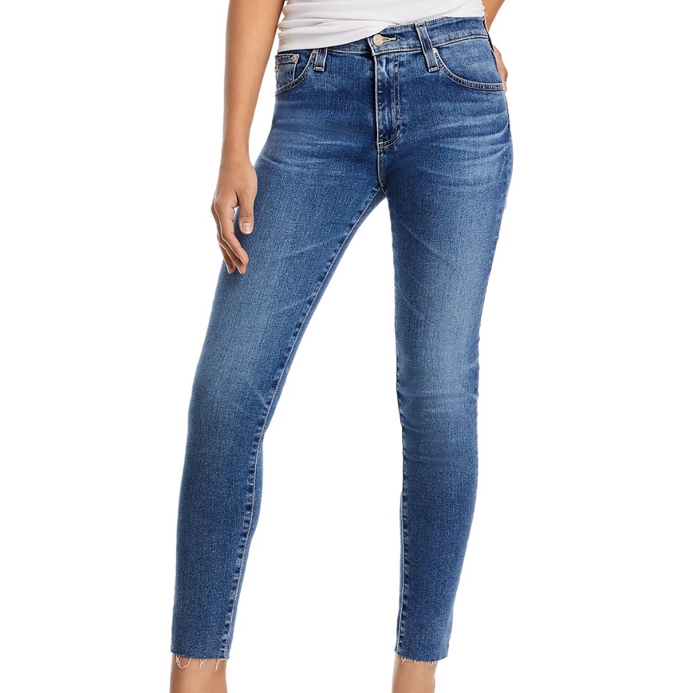 AG Farrah High Rise Raw Hem Ankle Skinny Jeans